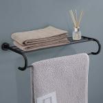 Plantex Stainless Steel 304 Grade Towel Rack for Bathroom/Towel Stand/Hanger/Bathroom Accessories (Black, Daizy)