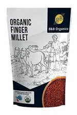 B&B Organics Finger Millet (250 g) (Whole Grain) (Ragi / Kelvaragu / Nachni / Ragulu / Aariyam / Maduva / Panji Pullu / Low Gi)