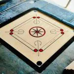Relations 32 inches Large carrom board with wooden and crystal coins, striker and powder Carrom Board Board Game