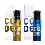 Wild Stone CODE Gold and Titanium Body Perfume for Men, Pack of 2 (150ml each)|No Gas Deodorant|Long Lasting Body Spray