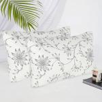 Homerz Nirvana Pillow Filled with 3D Conjugated Fiber, 17 x 27 inch Exact Size, Cotton Fabric, White -Set of 2