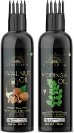 Desi Crew Walnut and Moringa Hair Oil for Skin, Body and Hair Care 100 ml Each