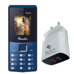 Royal Mobisol Thunder Keypad Mobile | Dual 4G SIM | Rear Camera | FM Radio | Up to 16 GB Expendable Storage | Combo with Dual Port USB Charger