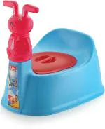 Nabhya Small Size Teddy Face Style Toilet Trainer Baby Potty Seat with Closing Lid 6-12 Month (Blue)