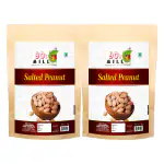 90's MILL Rock Salt Peanut Plus Roasted Peanuts Salted, Snack and Namkeen Snack | Peanuts Roasted Salted Peanuts Seed Bharuch Gujrat Special Mungfali Dana Namkeen Skin Removed-150g*2Pack