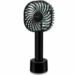 Geek Aire GF3 4 Blade 5 inch Rechargeable Handheld Fan with 2500 mAh Li-ion Battery, Black