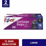 Ezee Plastic Garbage Bag 15 pcs 24 inch x 32 inch (Pack of 2)