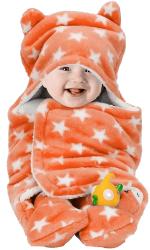 BeyBee Peach Star 3 in 1 Baby Blanket cum Wrapper (0-9 M)