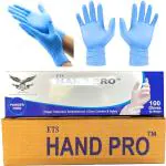 ETS Handpro Nitrile Powder Free hand Gloves Color : Blue (Large, 100)
