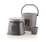HOMELAZA Plastic Bathroom Accessories Set 18L Bucket, Mug and Stool 3 Piece Combo Set ( Grey )