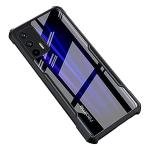Rakulo Back Cover for Realme X7 Max, Eagle Case Hard PC Back Transparent Shock Proof Rubberized Case (Black)