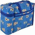 Ineffable Multi Purpose Baby Diaper Mother Bag with 2 Bottle Holders - Keep Baby Bottles Warm - Assorted Prints (Dark Blue)