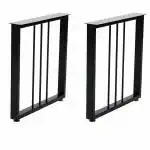 Ventuos Metal Furniture Legs for Table, Dining Table Legs for Kitchen Modern Industrial Style, Z Design, Set of 2 (Black) (Rectangle Shape)