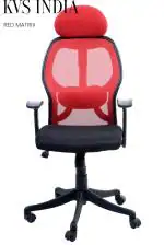 KVS INDIA RED Matrix Mesh High Back Home & Office Chair/Computer Chair/Revolving Chair/Desk Chair for Work from Home Metal Base Chair [Black]