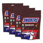 Snickers Miniatures Chocolate Pack Premium Chocolate Pack for Sharing 120g (Pack of 4)
