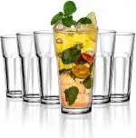 Seiri 400ML Water Glass Tumbler Highball Clear Glasses for Drinking Juice Milkshake Lassi Set of 6
