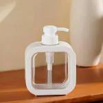 Rich mart Soap Dispenser Plastic Transparent Pump Lotion Bottles Portable Soap Dispensers Pressing Refillable Liquid Container for Kitchen Bathroom (500 ML) (Pack of 1)