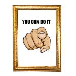 Hawai Motivational Quote You Can Do It Photo with Synthetic Wood Frame for Home, Office, Café and Restaurant Décor | Size- 36x26x2cm | SFDI00618_GLD