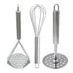 DreamBasket Stainless Steel Egg Whisk / (Pack of 2) Potato Masher for Kitchen