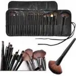 AVTY Makeup Brush Set with leather carry pouch (Pack of 24) (Pack of 24)