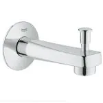 GROHE BAUFLOW Series BATH TUB SPOUT WITH BUTTON ( Chrome ) | With Wall Flange, Provison for Hand Shower | Spout for Bathrub, Shower Area, Bathroom / Toilet | 13254000