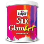 Berger White UV Resistant Silk Glamart Non Metallic Paint For Interior Textures On Walls - 1 Litre