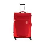 American Tourister Trolley Bag For Travel | KANSAS 57 Cms Polyester Softsided Small Cabin Luggage Bag | Suitcase For Travel | Trolley Bag For Travelling, Red
