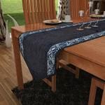 Home Heart Blue And Grey Denim Table Runner, 14x45 inch