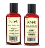 Khadi Natural Herbal Hair Oil, Red Onion Hair Oil Preventing Hair Loss & Promoting Hair Growth (Pack Of-2) 200 ml