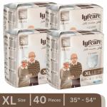 Lyfcare Classic Pull-Up Pants | Waist Size (45-61 Inch) Adult Diapers -XXL (40 Pieces)