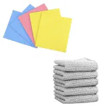 QinPin Ultimate Kitchen & Home Cleaning Combo 5pcs Non-Scratch Sponge Wipes & 5pcs Mesh Dishwash Cloth, Durable Dual-Layer Dishcloths, Reusable and Eco-Friendly