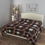 Fabture Fleece Zipped Quilt Cover double bed, Zipped Razai cover, Zipped Dohar blanket (Brown)