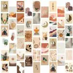 Kitty Cat - Boho Wall Collage Kit for Room Decor | Set of 30 Beige Aesthetic Posters | 300 GSM Water Resistant Paper | Size 4x6 Inch | Unframed | Comes With Double Sided Tissue Tape Roll.