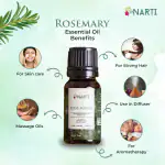 NARTI ORGANIC Natural Rosemary Essential Oil 100ml - Organic Certified for Hair Growth, Skincare,