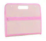 Shining Zon Horizontal Expanding File Folder 13 Pockets Accordion File Folder Organizer for A4 Letter Size Paper Document Holder Organizer for School, Home, Office (Pack Of 1 Pink Colour)