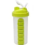 PANKTI 2 in 1 Weekly Medicine Vitamins 600ML Candy Color Pill Water Bottle Seven Daily Pill Box Organizer Portable Kit Combine Water Bottle 1 Piece