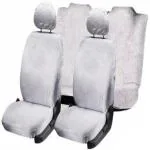 Crokrok White Cotton Car Seat Cover for Toyota Corolla (Pack of 5)