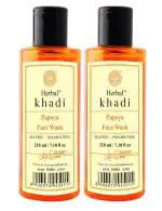 Khadi Herbal Papaya Face Wash For Refreshing Healthy Skin 210ml (Pack Of-2)