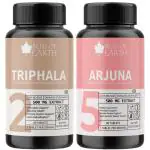 Bliss of Earth High Potency Triphala Extract Tablets 500mg & High Potency Terminalia Arjuna Bark Extract Tablets 500mg With Quick Release & Enhanced Bioavailability 60 Tablet (Pack of 2)