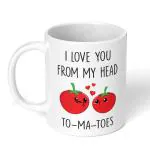 Akipi I love you from head tomatoes Romantic Ceramic Mug 11oz for Coffee Tea and More