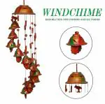Om Craft Villa Terracotta Home Decorative Hanging Cum Outdoor Garden Windchime Bell (9 Bells)
