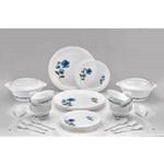 MOLTERA Tableware Dinner Set | 6 Dinner Plates | 6 Dessert Plates | 12 Curry Bowl | 6 Spoon | 2 Serving Spoon | 2 Serving Bowls and 2 Lid (Plastic Dinner Set)