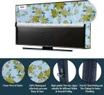Aavya Unique Fashion White, Gold Polyester, Pvc Monitor Tv Cover - 42 Inch Display Size