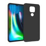 Lustree Motorola Moto G9 Black Silicone Shock Absorbent Mobile Back Cover - 18 x 5 cm