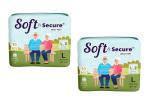 SOFT & SECURE Unisex Classic Adult Diaper Pants for daily Use | Soft & Secure Adult Pull Up (Pack of 2-20 Diapers, Large)