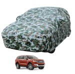 Auto Hub Car Body Cover Compatible with Ford Endeavour with Mirror Pockets, Triple Stitched, Water Resistant Car Cover, Forest