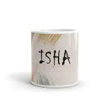 Rish Isha Texture Name Theme Printed Multicolor Ceramic Coffee Mug, 350 Ml