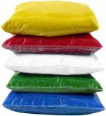 BRIGHT BLOOM Rangoli Colors 250 Gram Each Red, Yellow, White, Kai Green, Blue Colors