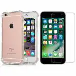 Kite Digital iPhone 6 Plus/6S Plus Transparent Bumper Shock Proof Corner Soft TPU Silicone Flexible Back Case Cover + Transparent Tempered Glass Screen Protector