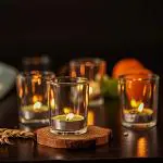 The Purple Tree Clear Glass Votive Tealight Candle Holders for Diwali Christmas (Pack of 6) Diwali Tealights, Corporate Gifts, Home Decor Gift Item , Diwali decoration , christmas decorations